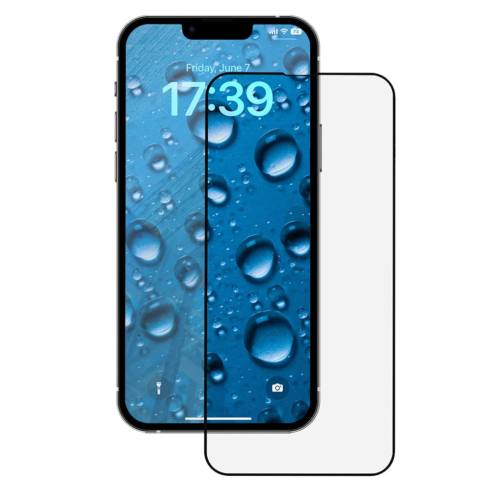 Anank 3X Forsterket Skjermbeskytter for Apple iPhone 17e / 16e / 14 / 13 Pro, Herdet Glass, Full Lim, 2.5D, Svart