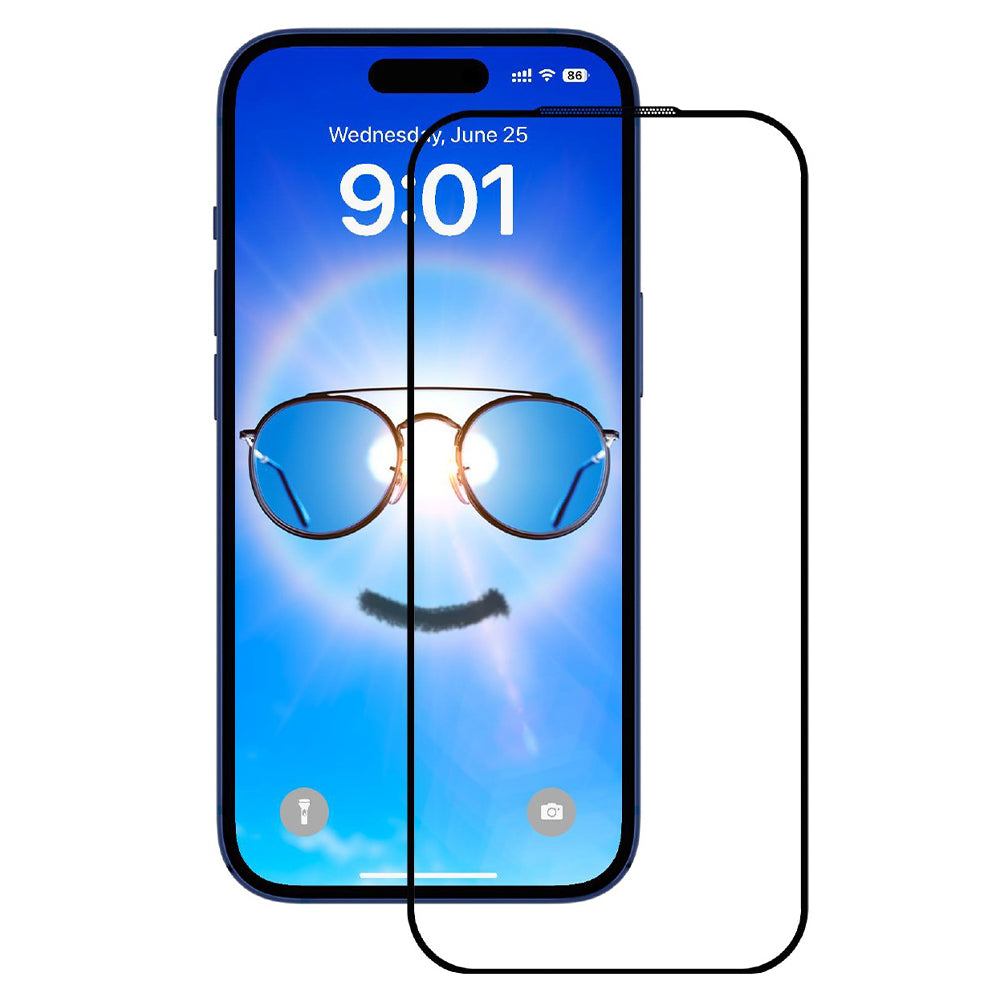 Beskyttelsesfilm Anank Anti Reflection for Apple iPhone 17, Herdet Glass, Full Glue, 2.5D, Svart