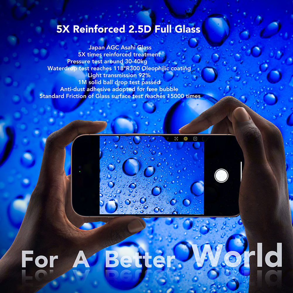 Skjermbeskytter Anank for Apple iPhone 17 Pro, Herdet Glass, Full Glue, 2.5D, Svart