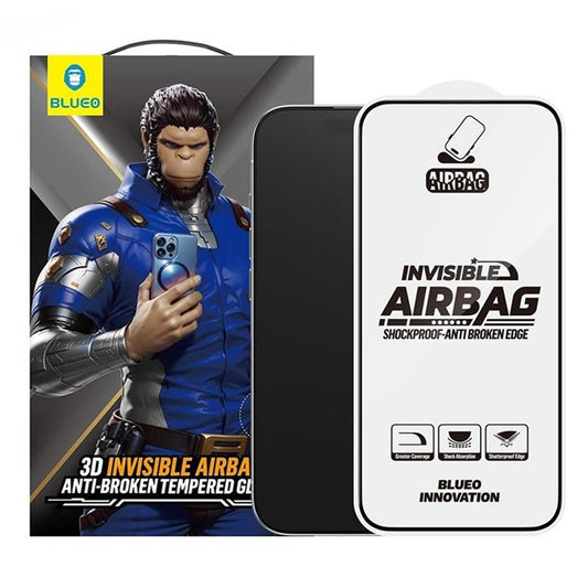 Blueo Anti-Broken skjermbeskyttelsesfolie for Apple iPhone 17 Air, Herdet glass, Full lim, Svart