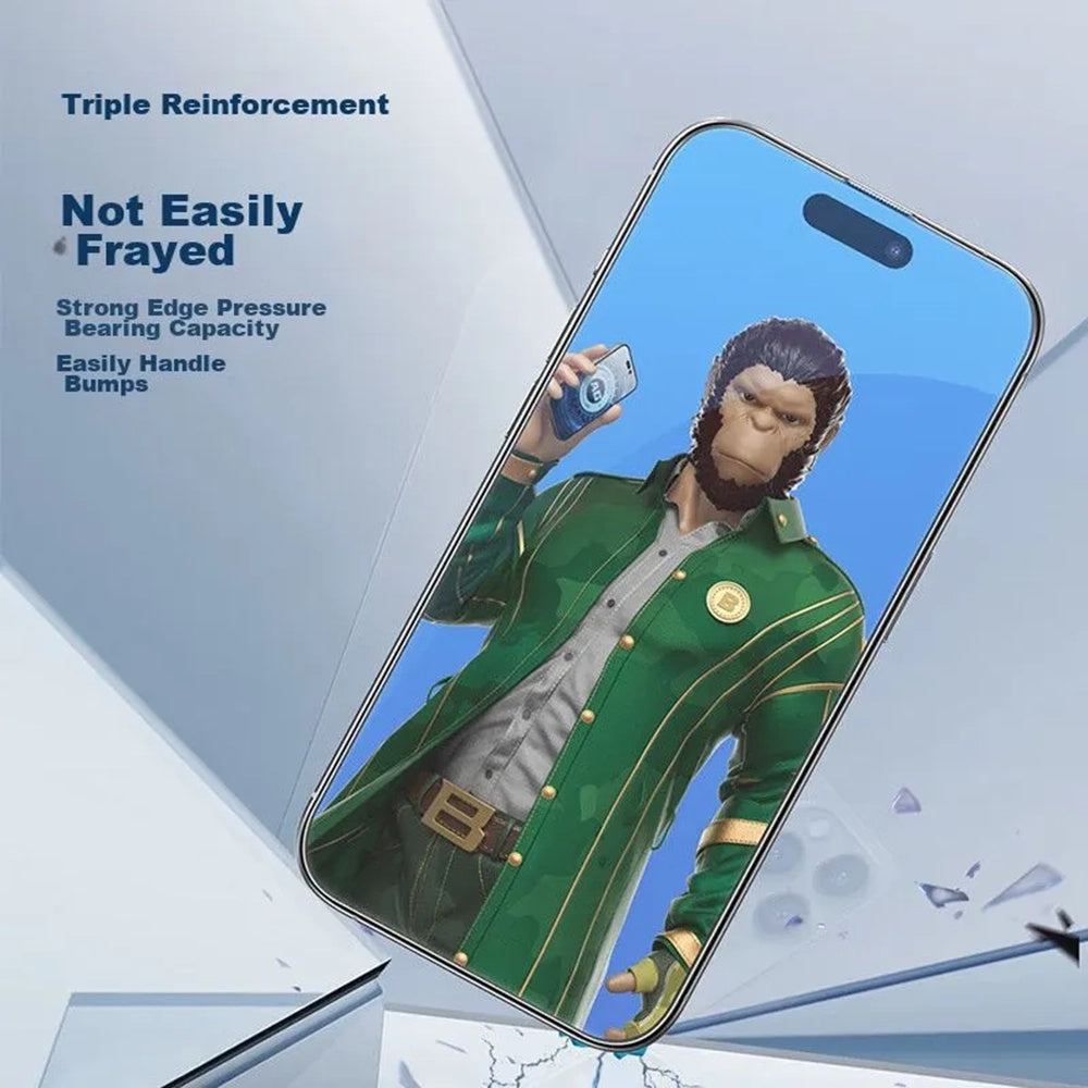 Blueo Anti-Glare skjermbeskyttelsesfilm for Apple iPhone 12 / 12 Pro, Herdet glass, Full lim, Svart