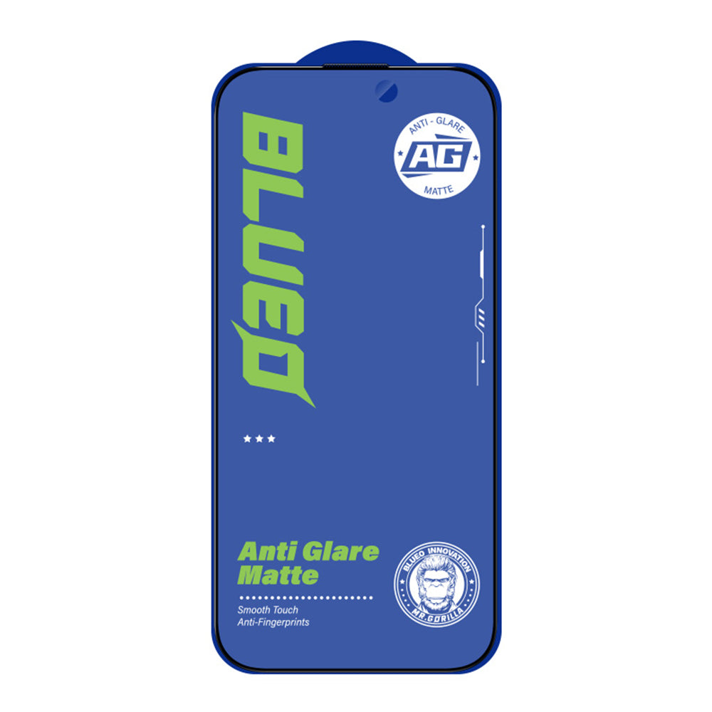 Blueo Anti-Glare skjermbeskyttelsesfilm for Apple iPhone 14 Plus / 13 Pro Max, Herdet glass, Full lim, Svart