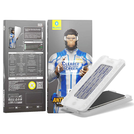 Beskyttelsesfolie Blueo Anti-Reflective HD Applicator Pro for Apple iPhone 17 Air, Herdet Glass, Full Lim, Svart