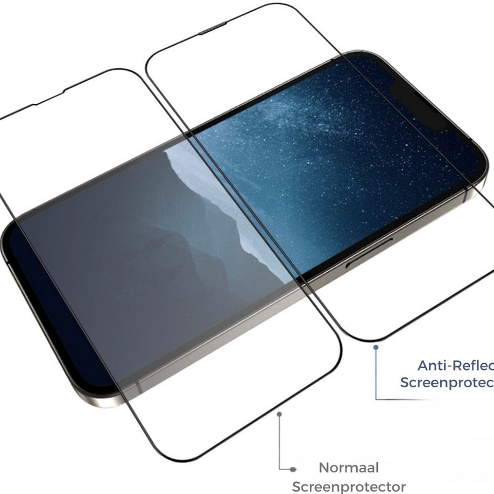 Blueo Anti-Reflekterende HD Skjermbeskyttelse for Apple iPhone 14 Pro Max, Herdet Glass, Full Lim, Svart