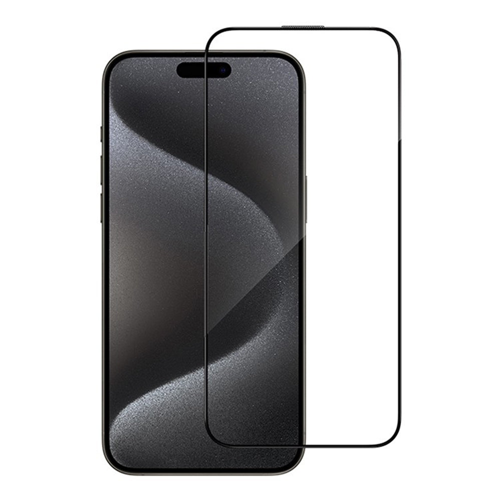 Blueo Anti-Reflekterende HD Skjermbeskytter for Apple iPhone 16 / 15, Herdet Glass, Full Lim, Svart