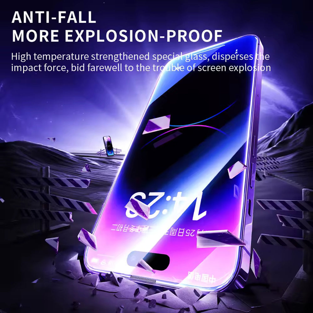 Blueo Anti-Static HD skjermbeskyttelsesfilm for Apple iPhone 14 Pro Max, Herdet glass, Full lim, Svart