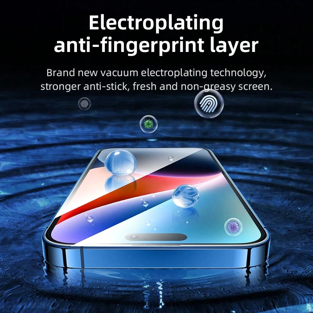 Blueo AR Applicator Pro skjermbeskyttelsesfilm for Apple iPhone 16 Pro Max, Herdet glass, Full lim, 3D, Svart