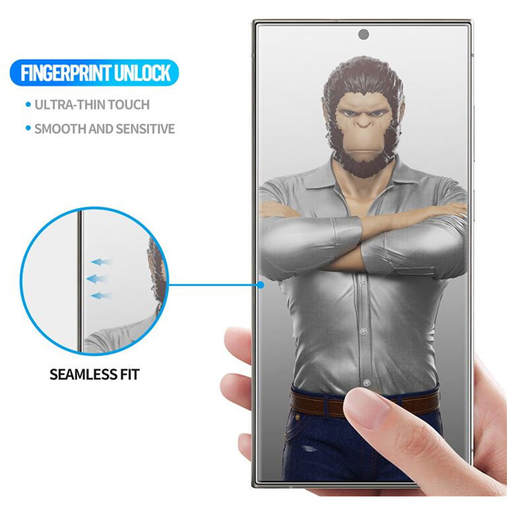 Blueo HD skjermbeskyttelsesfilm for Apple iPhone 16 Pro, Herdet glass, Full lim, 3D, Svart