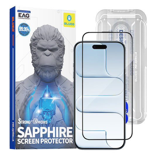Beskyttelsesfilm Blueo Sapphire Applicator Pro for Apple iPhone 17 Air, Herdet Glass, Full Lim