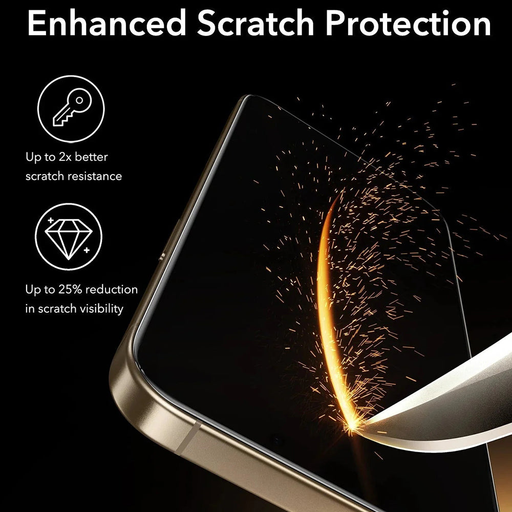 Beskyttelsesfilm ESR Corning UltraFit for Apple iPhone 17 / 16 Pro, Herdet glass, Full lim, Sett med 3 stykker, Svart