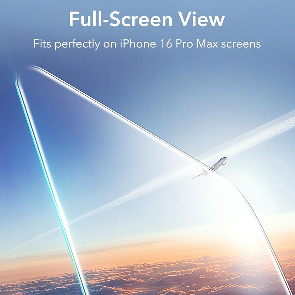 Beskyttelsesfilm ESR-skjerm for Apple iPhone 17 / 16 Pro, Herdet glass, Full lim, Sett med 3 stykker, Svart