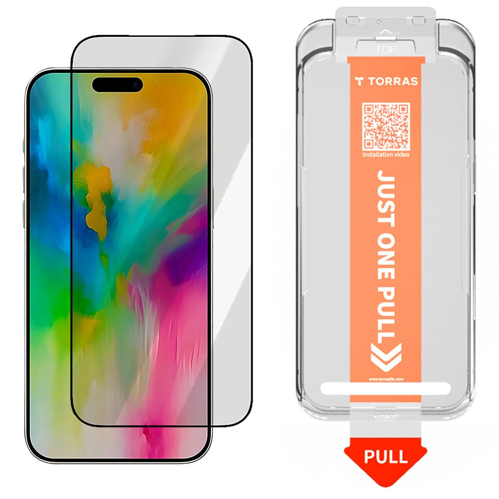 Skjermbeskytter Torras GlassGo Install Master for Apple iPhone 17 Pro, Herdet Glass, Full Lim