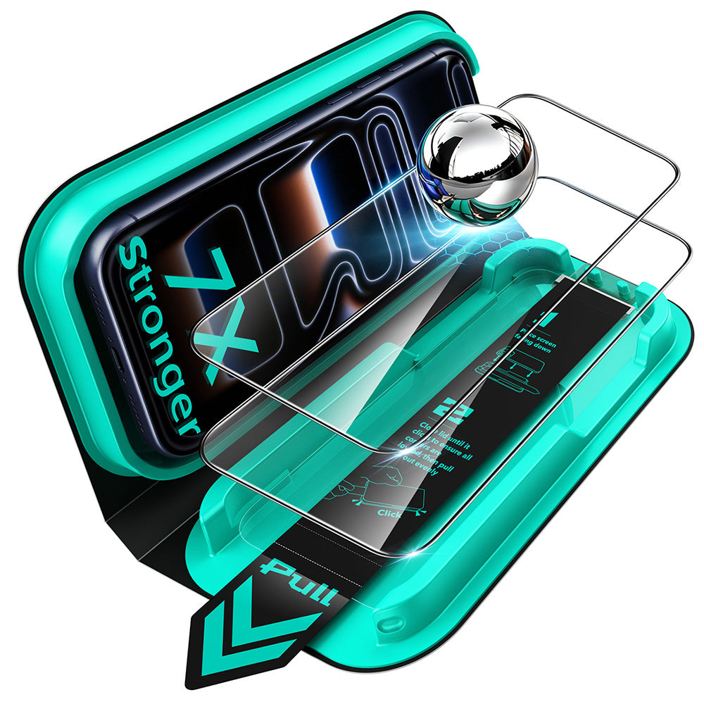 ESR Armorite UltraFit skjermbeskyttelse for Apple iPhone 18 Pro / 17 Pro, Herdet glass, Full lim, Sett med 2 stk, Svart
