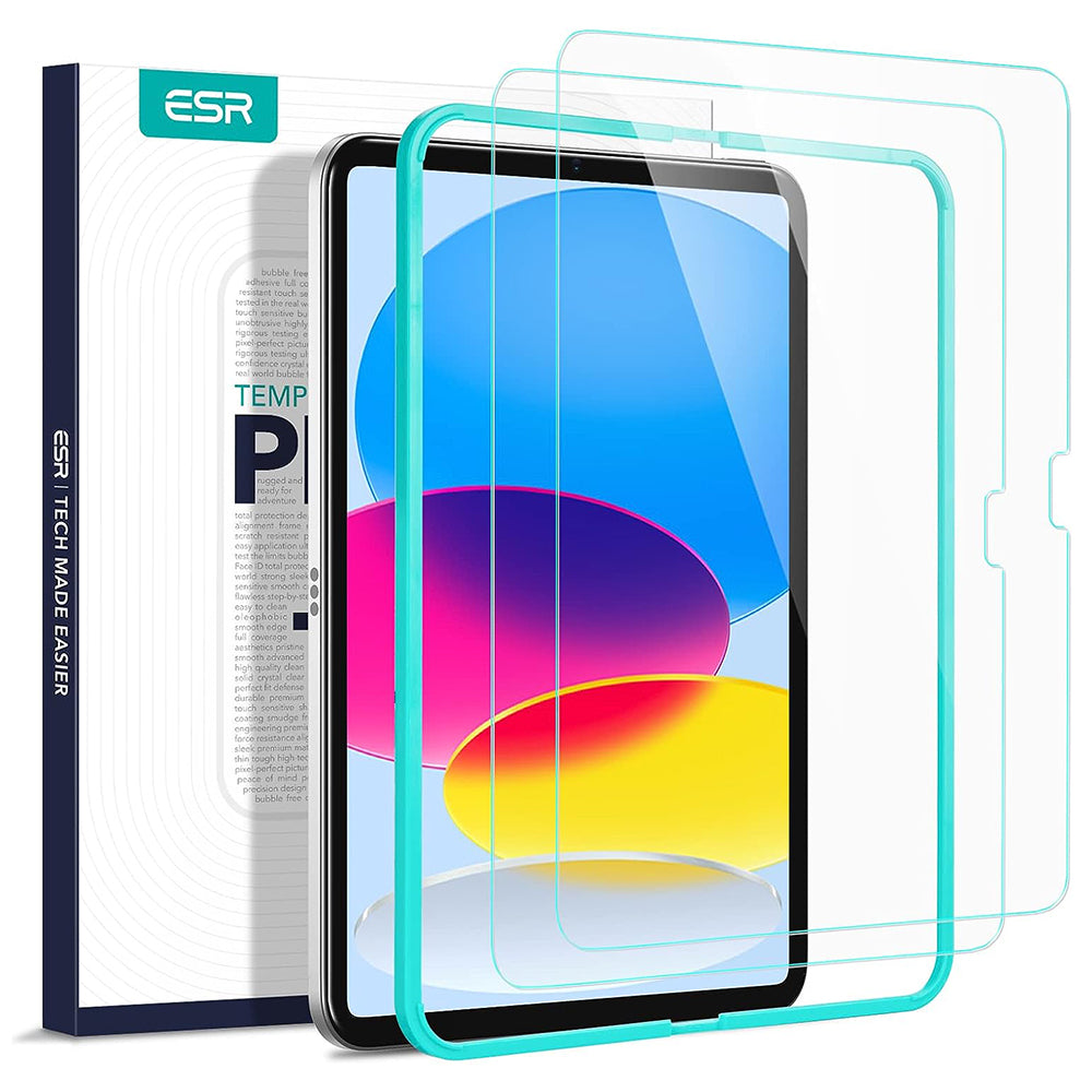 Beskyttelsesfilm ESR-skjerm for Apple iPad (2025) / (2022), Herdet glass, Full lim, Sett med 2 stykker