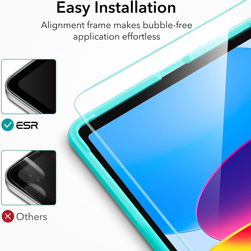 Beskyttelsesfilm ESR-skjerm for Apple iPad (2025) / (2022), Herdet glass, Full lim, Sett med 2 stykker