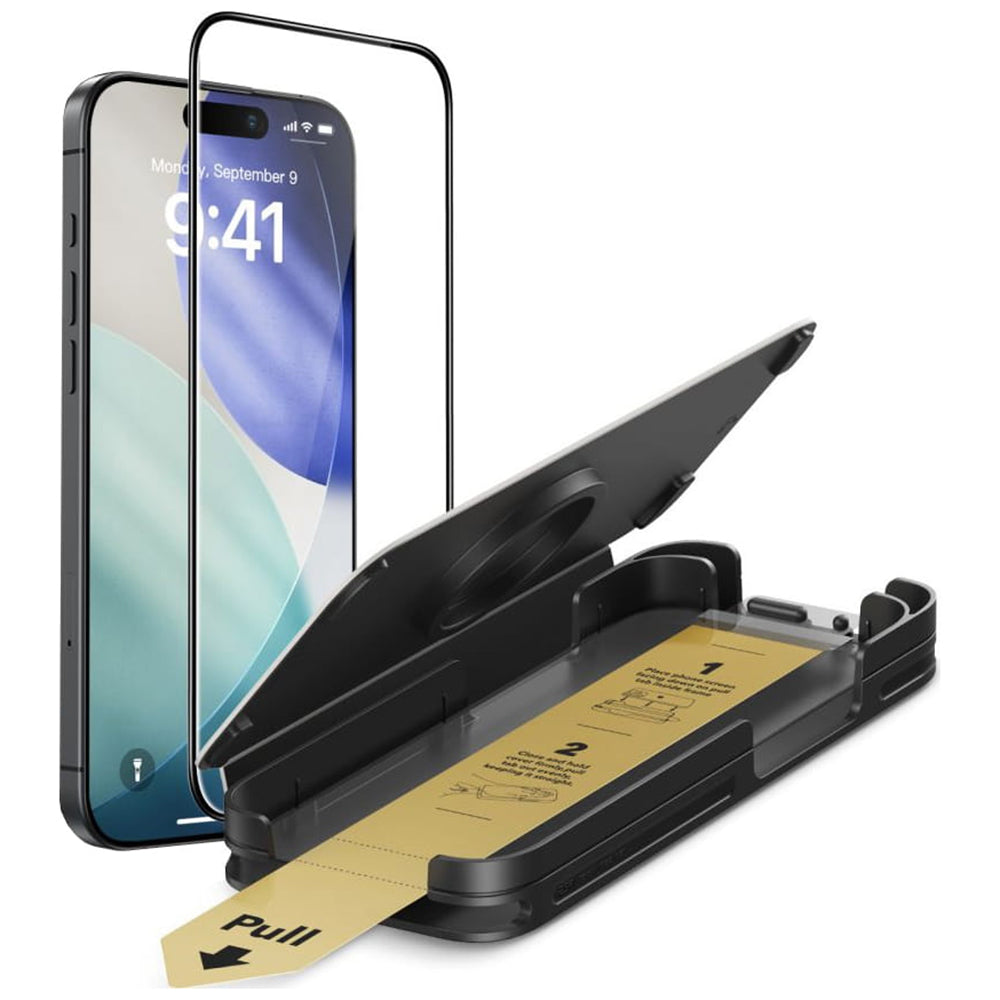 Skjermbeskyttelsesfolie ESR UltraFit Armorite Pro for Apple iPhone 17 Pro, Herdet Glass, Full Lim, Svart
