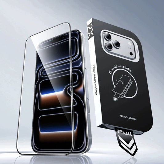 ESR UltraFit Classic skjermbeskyttelse for Apple iPhone 18 Pro Max / 17 Pro Max, Herdet glass, Full lim, Sett med 2 stk, Svart