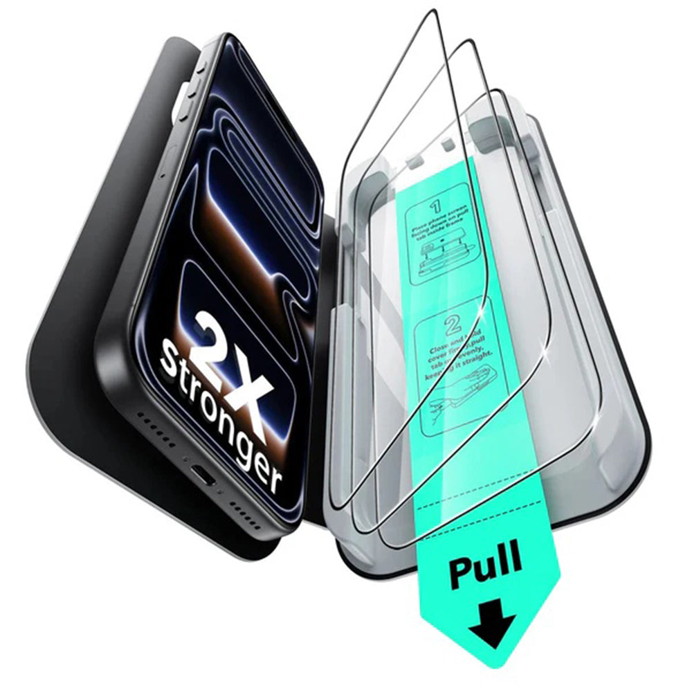 ESR UltraFit skjermbeskyttelse for Apple iPhone 18 Pro / 17 Pro, Herdet glass, Full lim, Sett med 3 stk, Svart