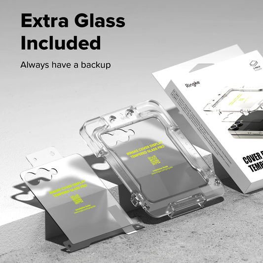 Beskyttelsesfilm for Ringke Cover Display ytre skjerm for Samsung Galaxy Z Flip7 F766, herdet glass, full lim, sett med 2 stk