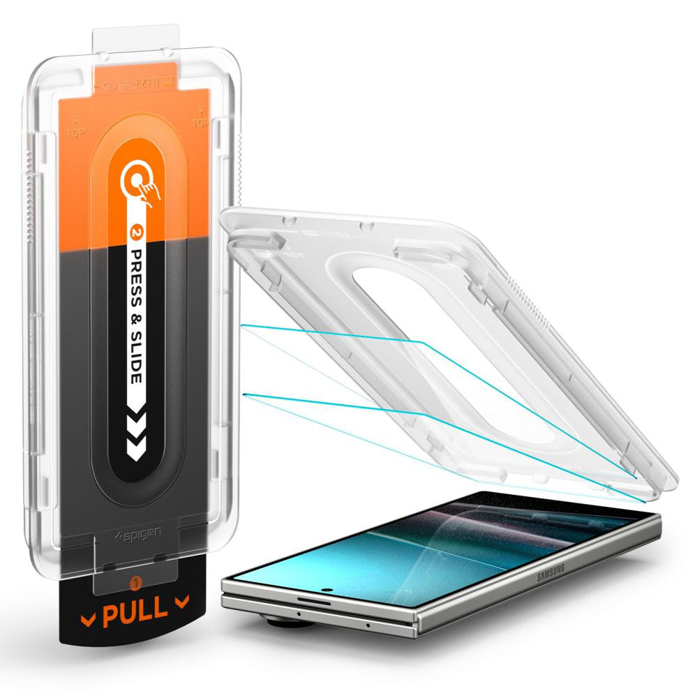 Beskyttelsesfolie Spigen GlastR EZ FIT Pro HD for Samsung Galaxy Z Fold7 F966, Herdet glass, Full lim, Sett med 2 stykker AGL09579