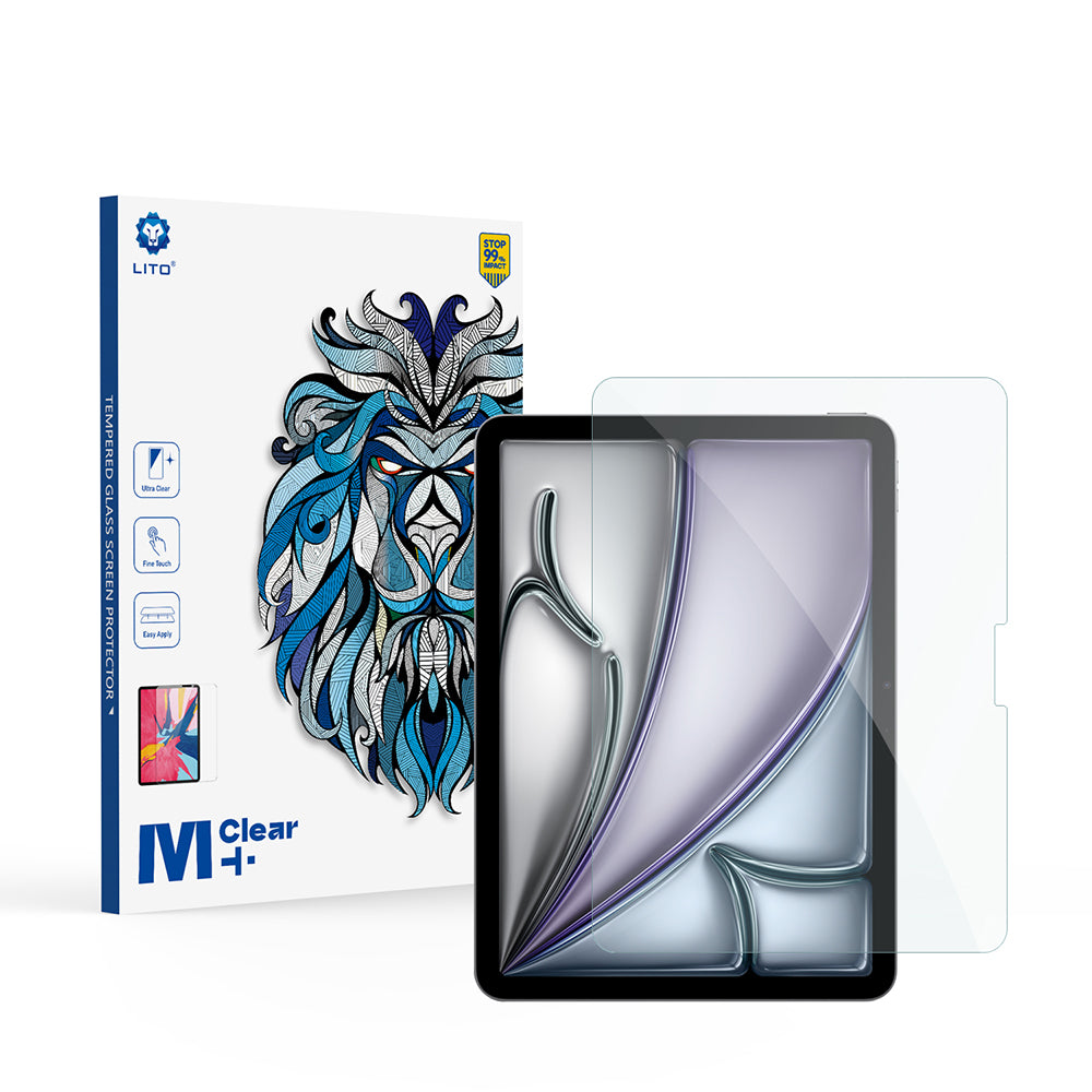 Lito Classic skjermbeskyttelsesfilm for Apple iPad Air 11 (2026) / Air 11 (2025), Herdet glass, Full lim, 2.5D