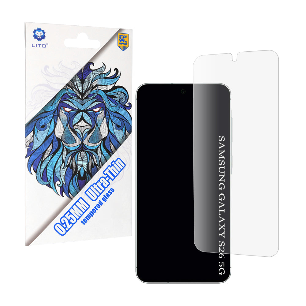 Beskyttelsesfolie Lito Classic Ultra Thin for Samsung Galaxy S26 S942, Herdet Glass, Full Lim, 2.5D