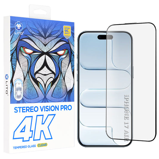 Skjermbeskytter Lito D+ Max 4K for Apple iPhone 17 Air, Herdet Glass, Full Lim, Svart
