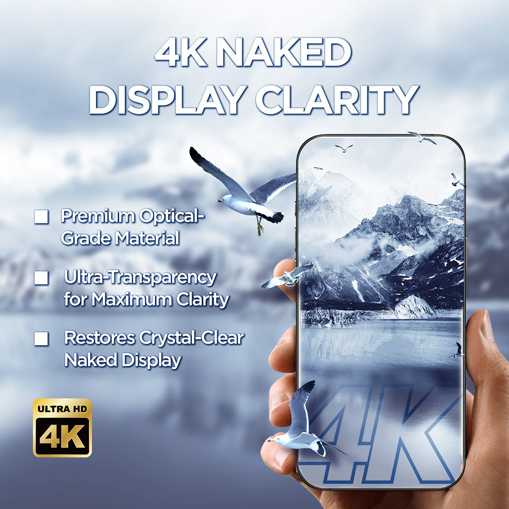 Beskyttelsesfolie Lito D+ Max 4K for Apple iPhone 17 Pro, Herdet Glass, Full Lim, Svart
