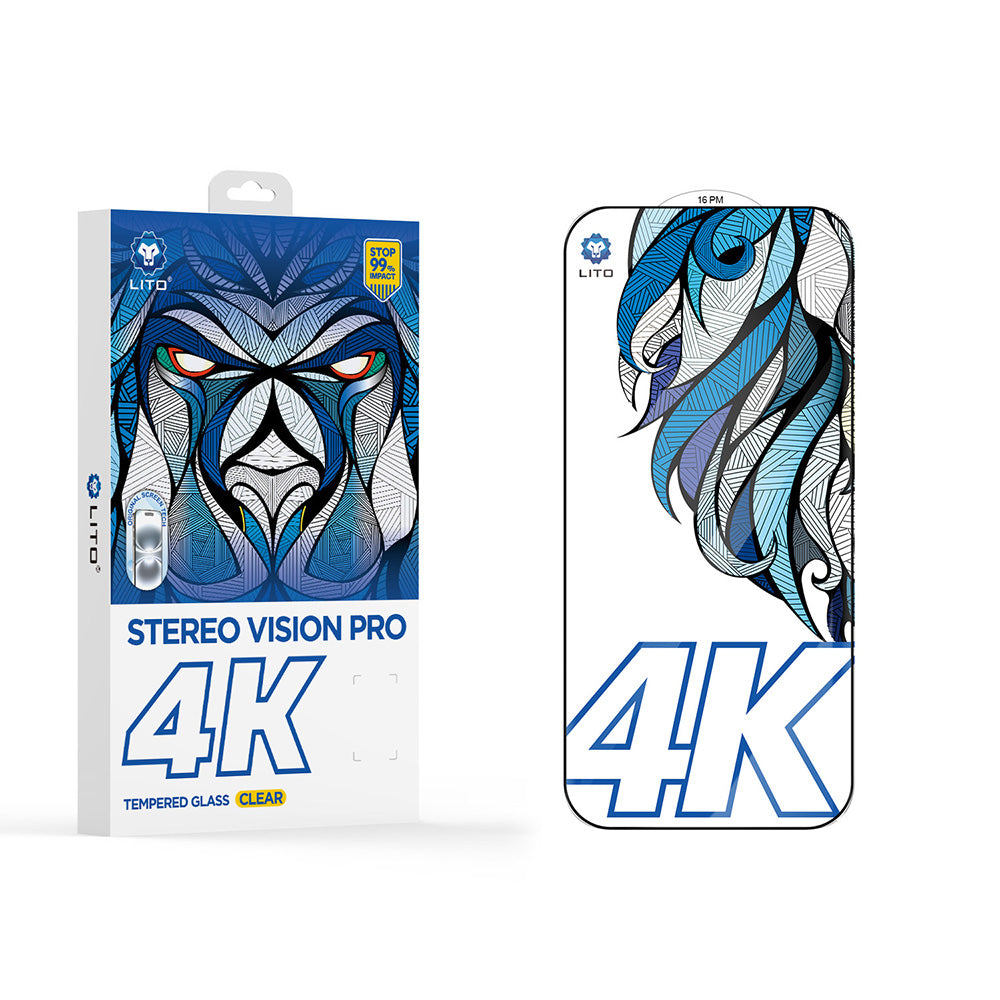 Beskyttelsesfolie Lito D+ Max 4K for Apple iPhone 17 Pro, Herdet Glass, Full Lim, Svart
