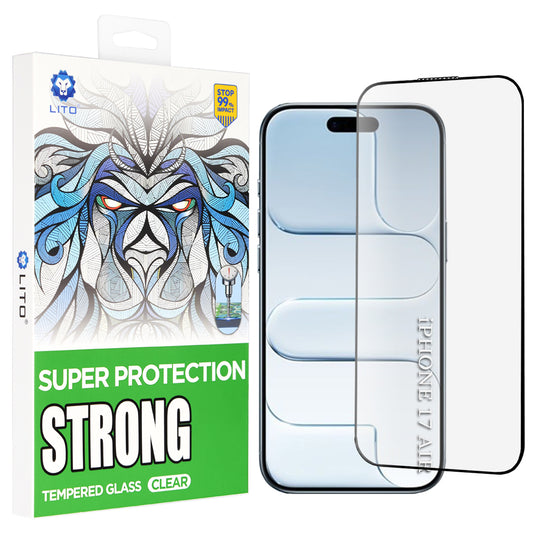 Skjermbeskytter Lito D+ Max Strong for Apple iPhone 17 Air, Herdet Glass, Full Lim, Svart