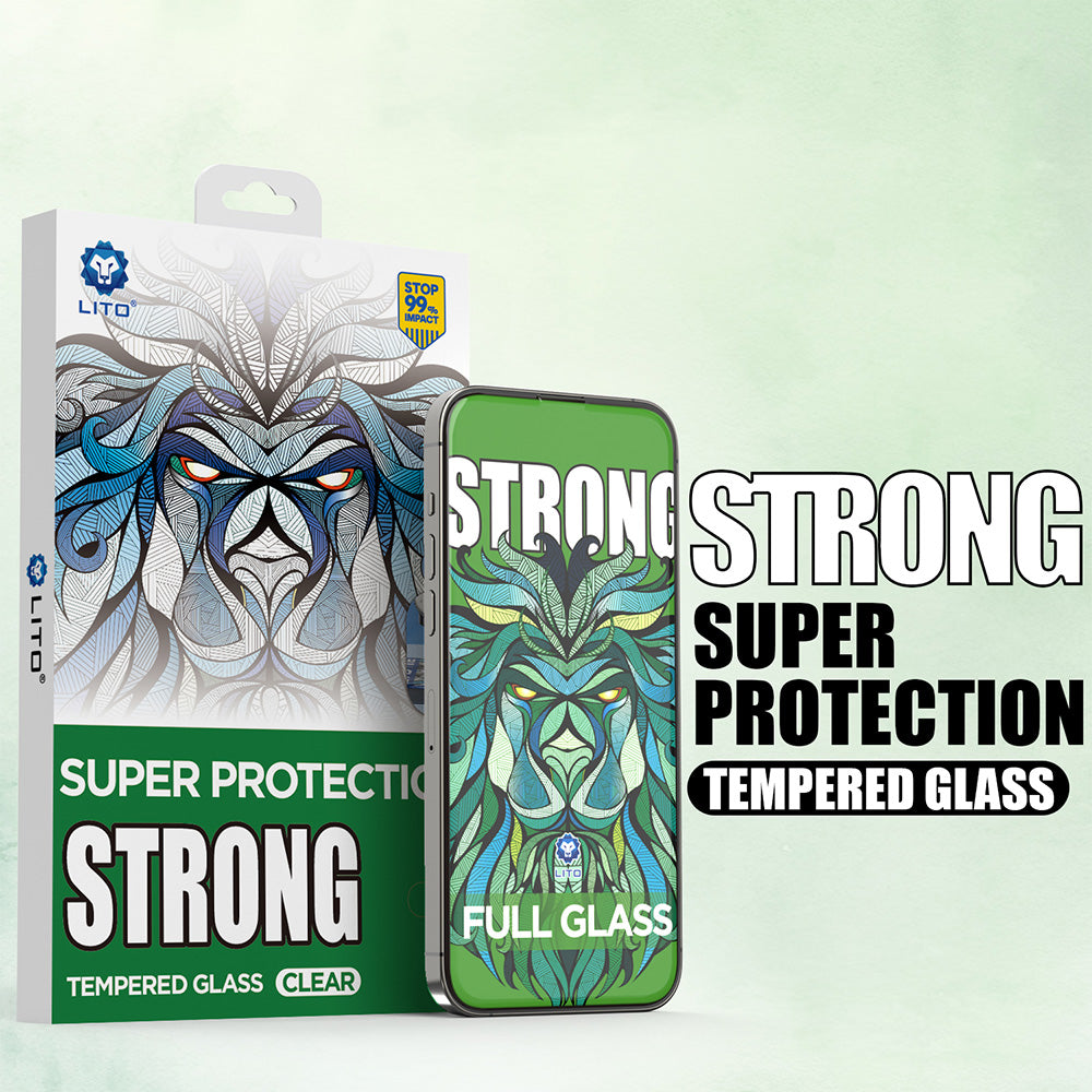Skjermbeskytter Lito D+ Max Strong for Apple iPhone 17 Pro, Herdet Glass, Full Lim, Svart