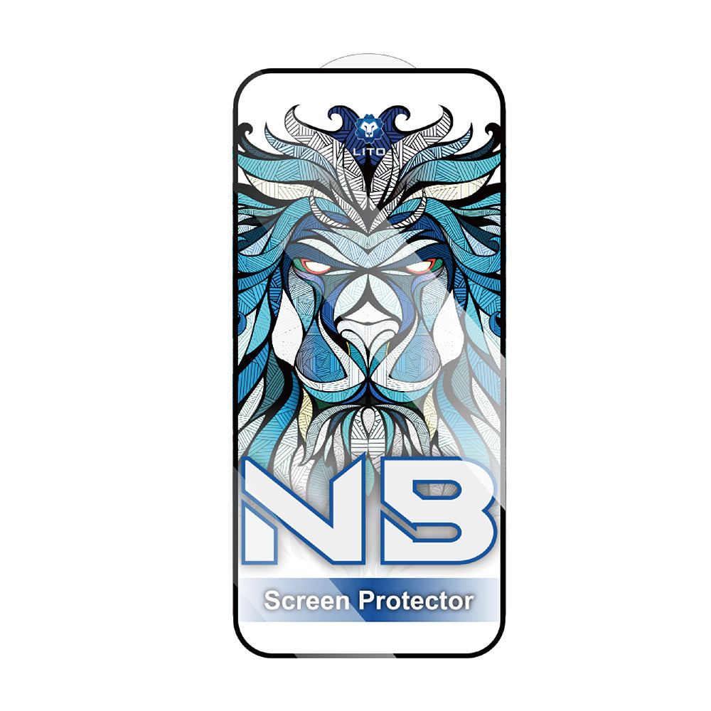 Skjermbeskytter Lito NB for Apple iPhone 17 Air, Herdet Glass, Full Lim, Svart
