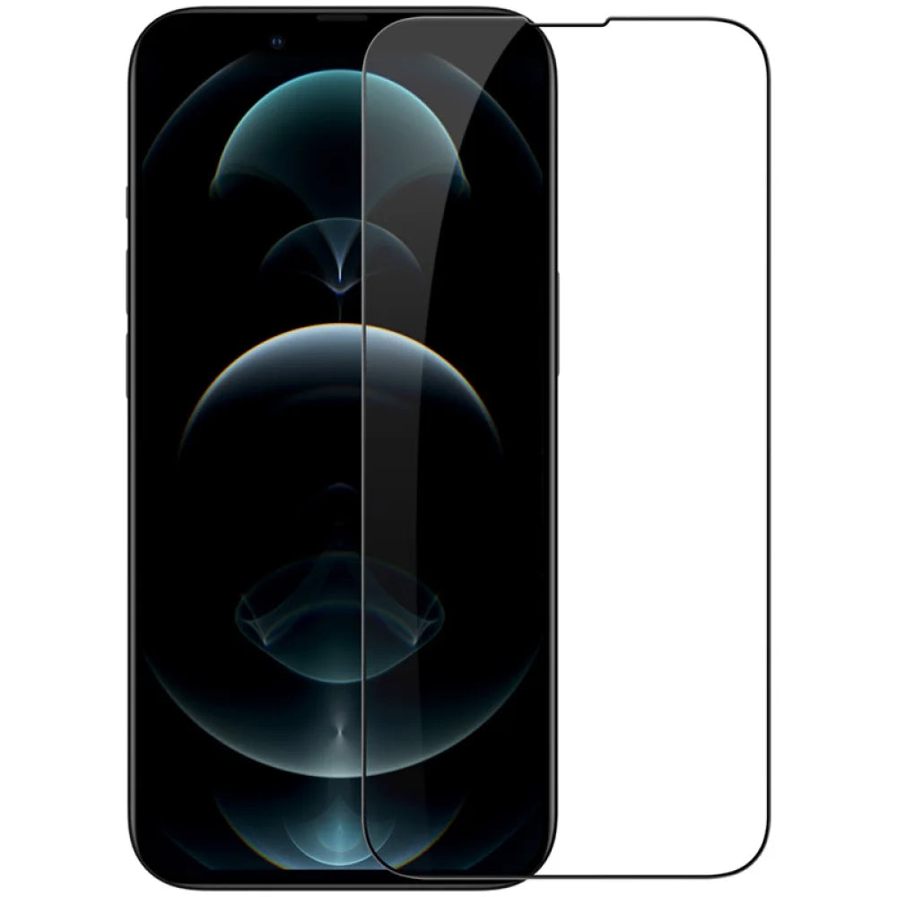 Nillkin CP+ Pro skjermbeskyttelse for Apple iPhone 17e / 16e / 14 / 13 Pro / 13, Herdet glass, Full lim, Svart