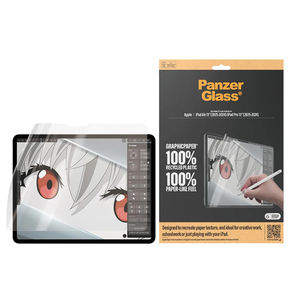 PanzerGlass Ultra-Wide Fit GraphicPaper skjermbeskyttelse for Apple iPad Air 13 (2026) / Pro 13 (2025), plast
