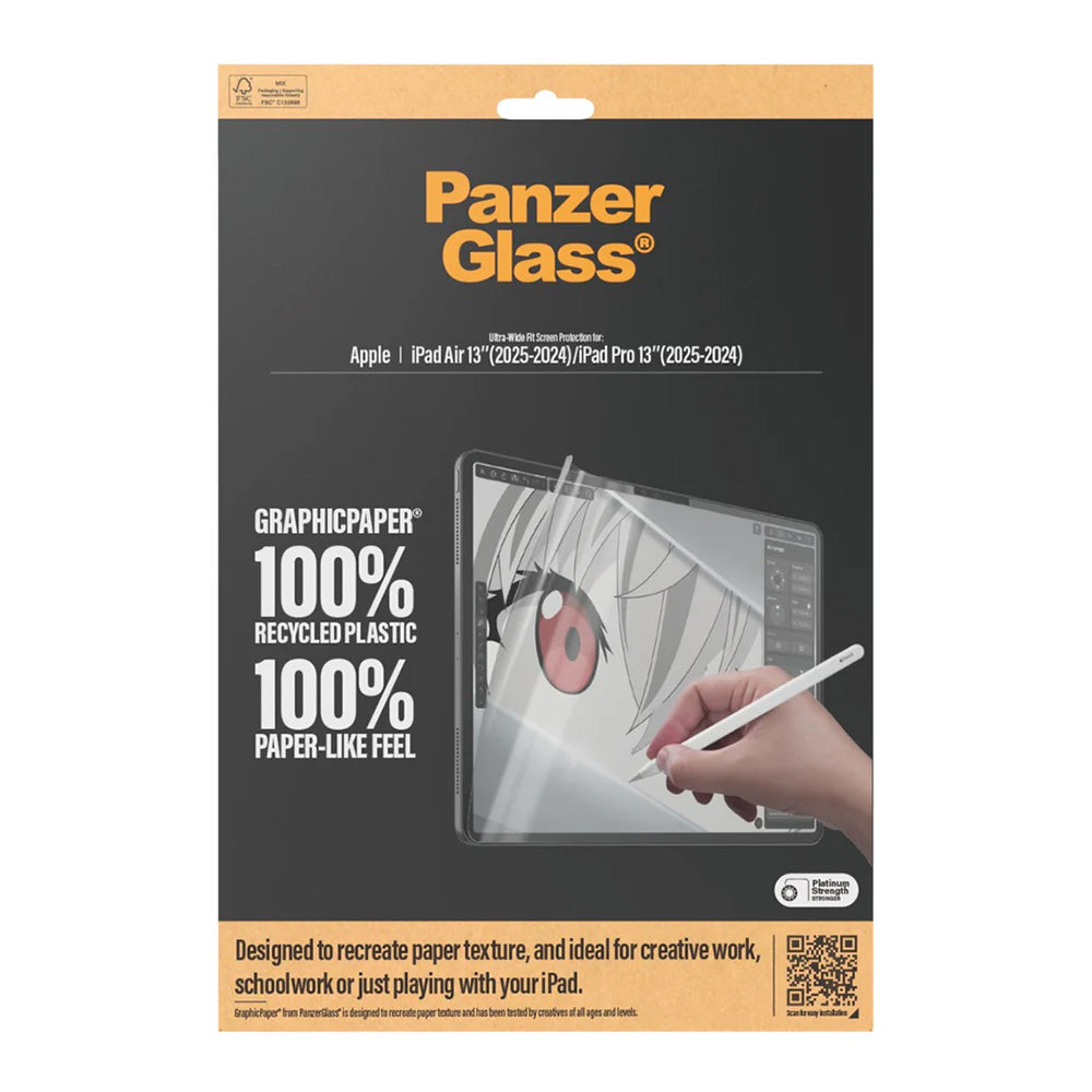 PanzerGlass Ultra-Wide Fit GraphicPaper skjermbeskyttelse for Apple iPad Air 13 (2026) / Pro 13 (2025), plast