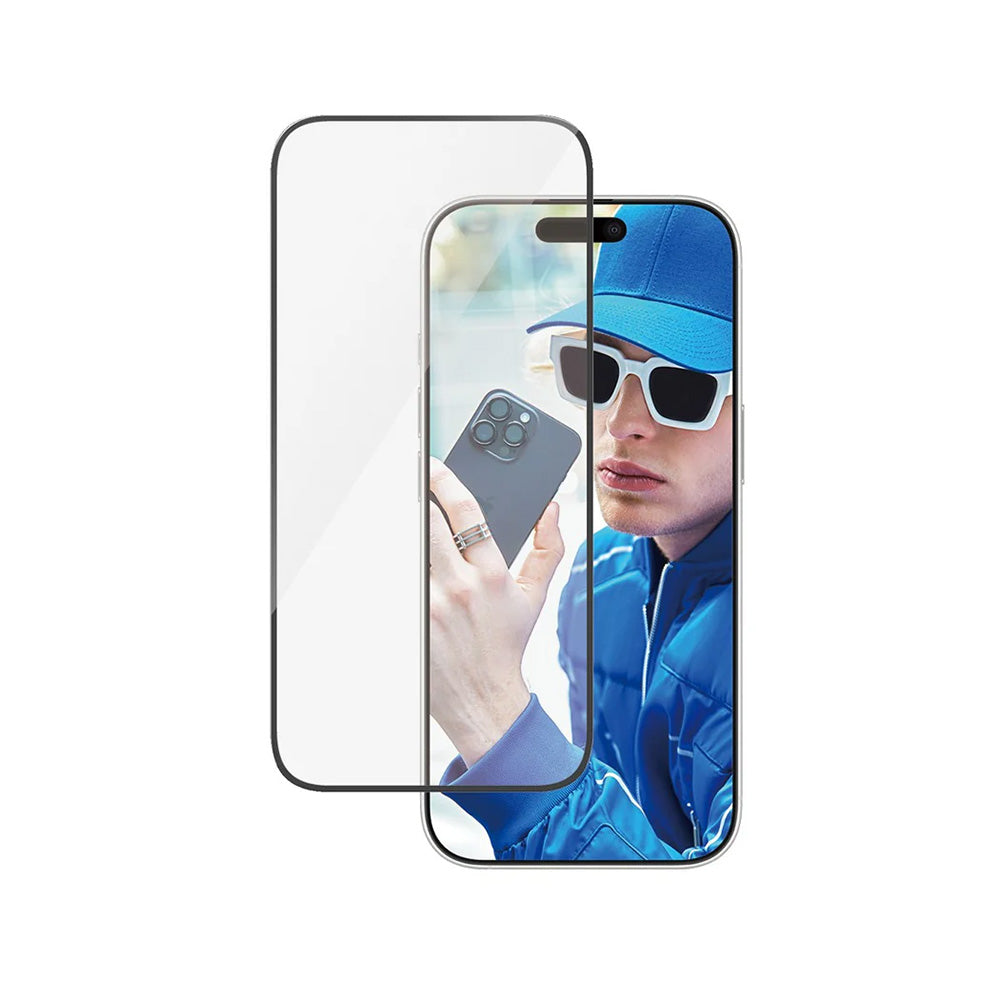 Beskyttelsesfolie PanzerGlass Ultra-Wide Fit for Apple iPhone 16 Plus / 15 Plus, Herdet Glass, Full Lim, Svart