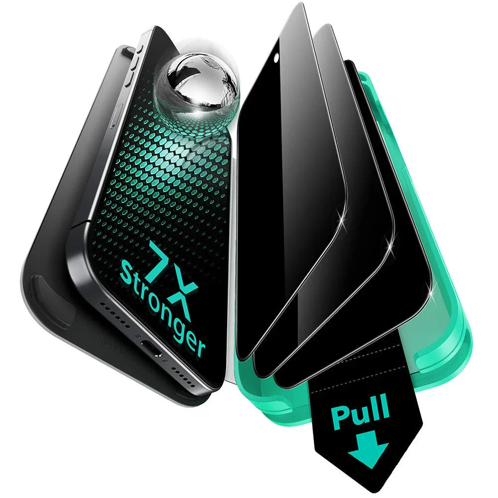 Beskyttelsesfolie Ecran Privacy ESR Armorite UltraFit for Apple iPhone 17 Pro, Herdet Glass, Full Lim, Sett med 3 stykker
