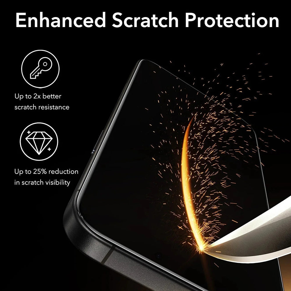 Beskyttelsesfolie Ecran Privacy ESR UltraFit Armorite Pro for Apple iPhone 17 / 16 Pro, Herdet glass, Full lim, Sett med 3 stykker