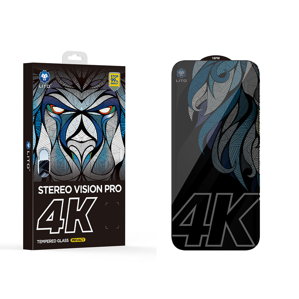 Beskyttelsesfolie Privacy Skjerm Lito D+ Max 4K for Apple iPhone 17 Pro Max, Herdet Glass, Full Lim