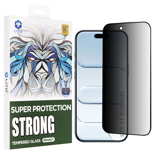 Skjermbeskytter Privacy Lito D+ Max Strong for Apple iPhone 17 Air, Herdet Glass, Full Lim