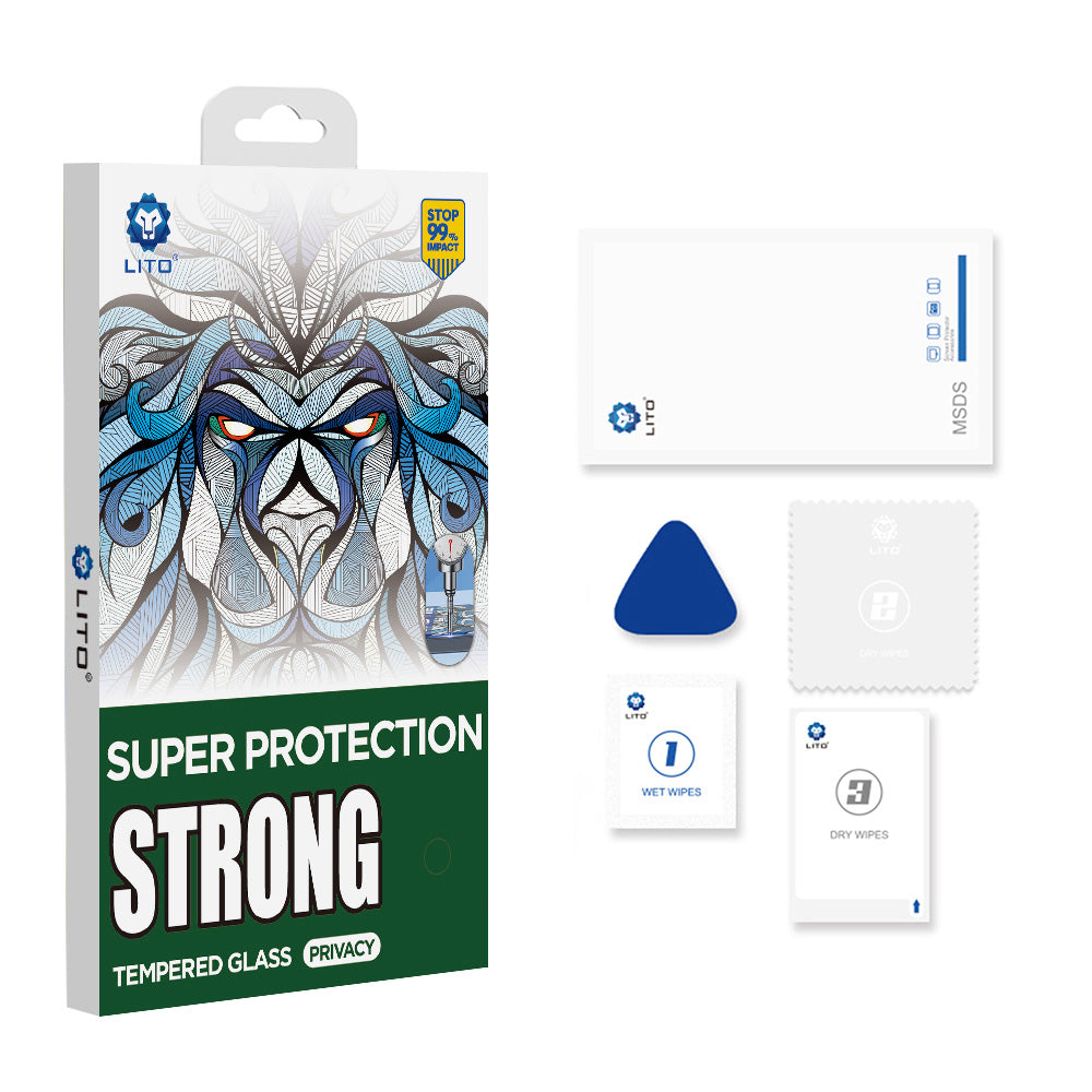 Skjermbeskytter Privacy Lito D+ Max Strong for Apple iPhone 17 Pro, Herdet Glass, Full Lim