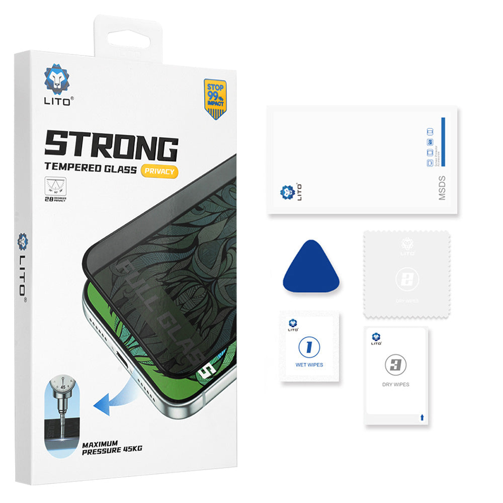 Ekstern skjermbeskyttelse Privacy Lito D+ Max Strong for Apple iPhone Duo, Herdet glass, Full lim
