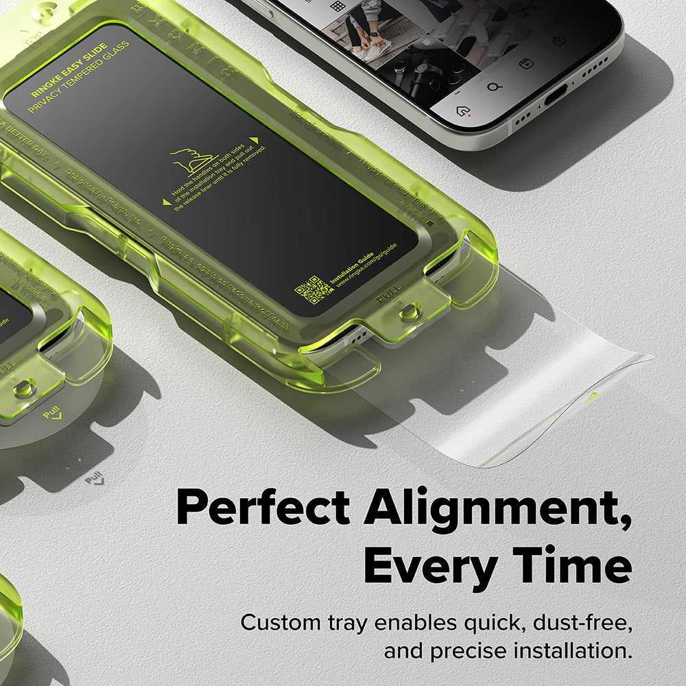Privacy-skjermbeskyttelse Ringke Easy Slide for Apple iPhone 17, Herdet glass, Full lim, Sett med 2 stk