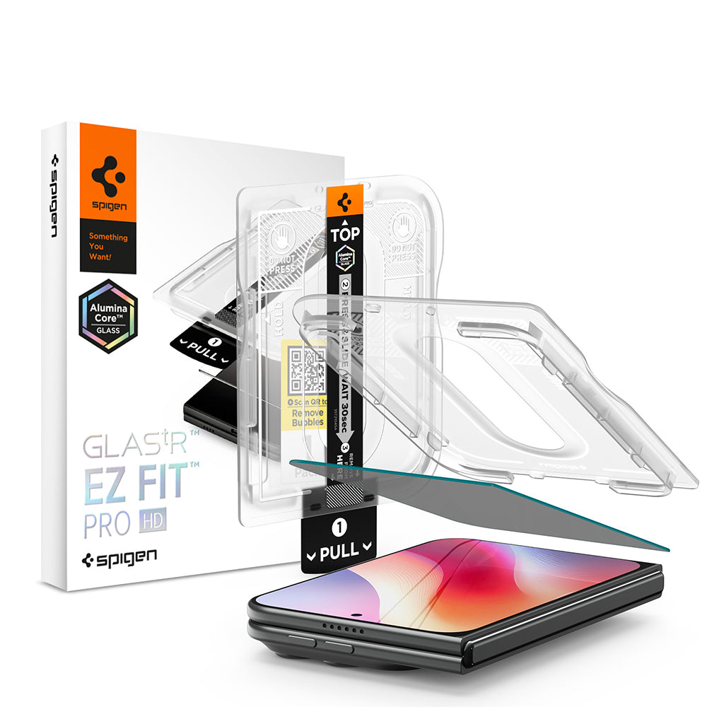 Skjermbeskyttelse Utvendig Privacy Spigen GlastR EZ FIT Pro HD for Apple iPhone Duo, Herdet Glass, Full Lim AGL12016