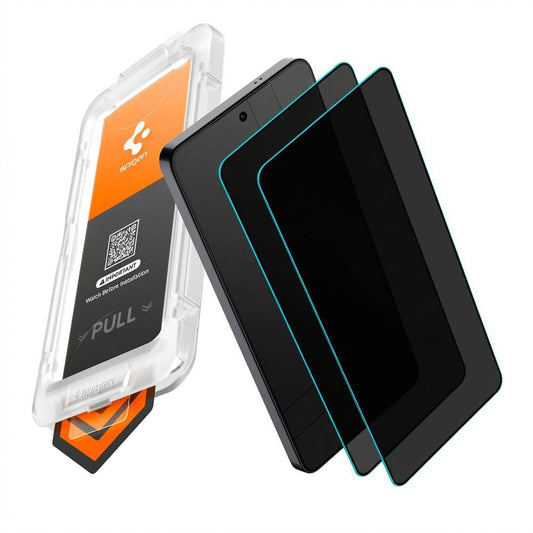 Beskyttelsesfolie Ecran Privacy Spigen GlastR EZ FIT Pro HD for Samsung Galaxy S26 S942, Herdet Glass, Full Lim, Sett med 2 stykker AGL11096