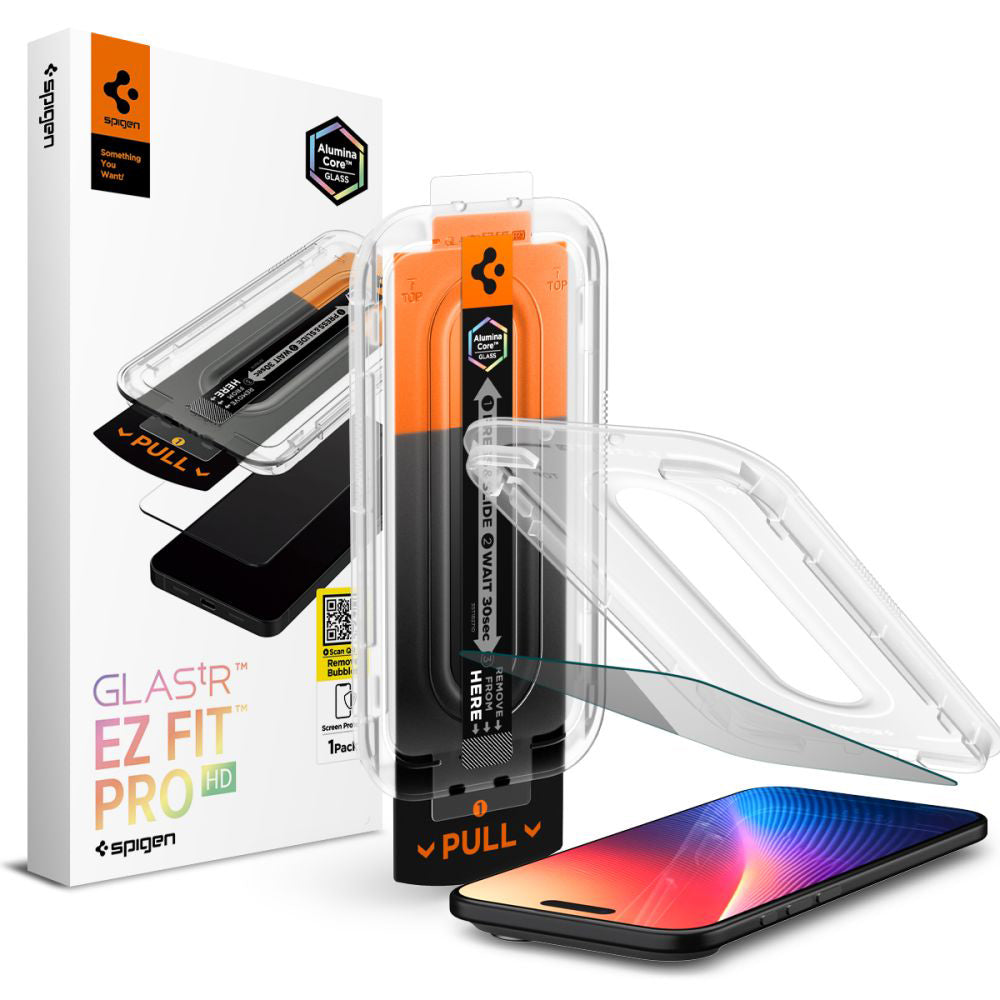 Skjermbeskyttelsesfolie Privacy Spigen GlastR EZ FIT Pro for Apple iPhone 17 Air, Herdet glass, Full lim AGL09871