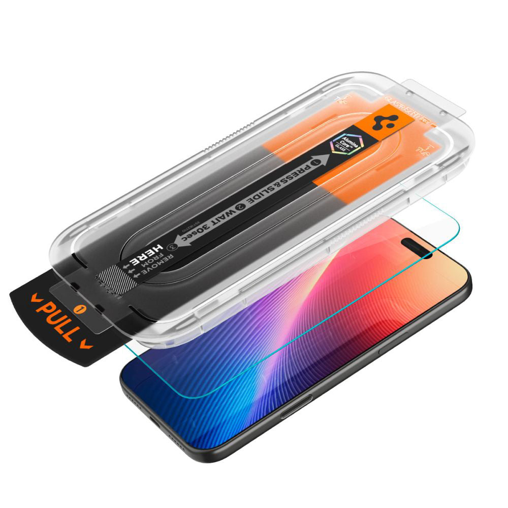 Beskyttelsesfolie Skjerm Privacy Spigen GlastR EZ FIT Pro for Apple iPhone 17 Pro Max / 16 Pro Max, Herdet Glass, Full Lim AGL10096