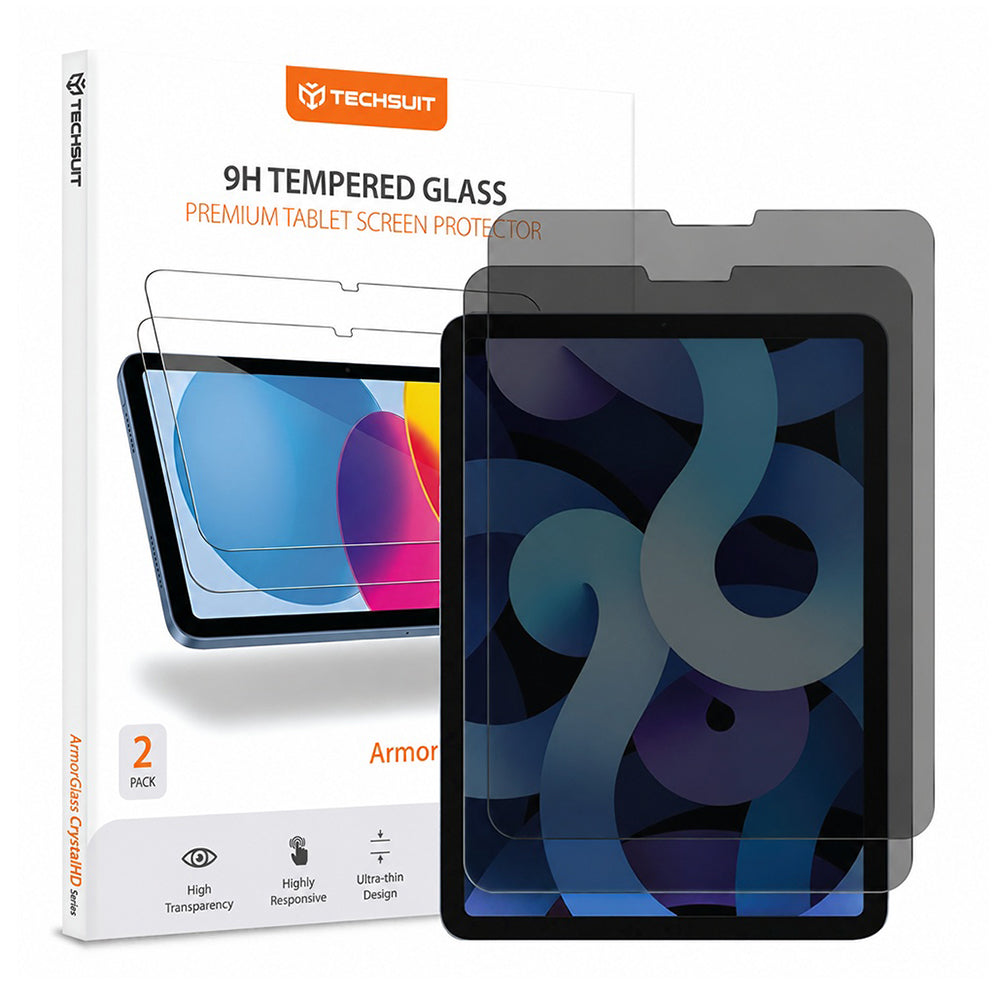 Privacy Techsuit ArmorGlass CrystalHD skjermbeskyttelse for Apple iPad Pro 11 (2022), Herdet glass, Full lim, Sett med 2 stk