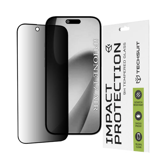 Skjermbeskytter Privacy Techsuit for Apple iPhone 17 Air, Herdet Glass, Full Lim, 111D