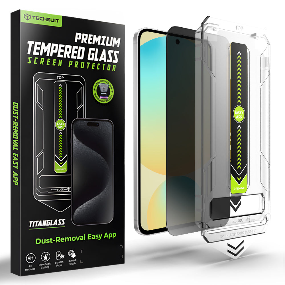 Privacy-skjermbeskytter Techsuit TitanGlass CrystalHD for Samsung Galaxy S24 FE S721, Herdet glass, Full lim